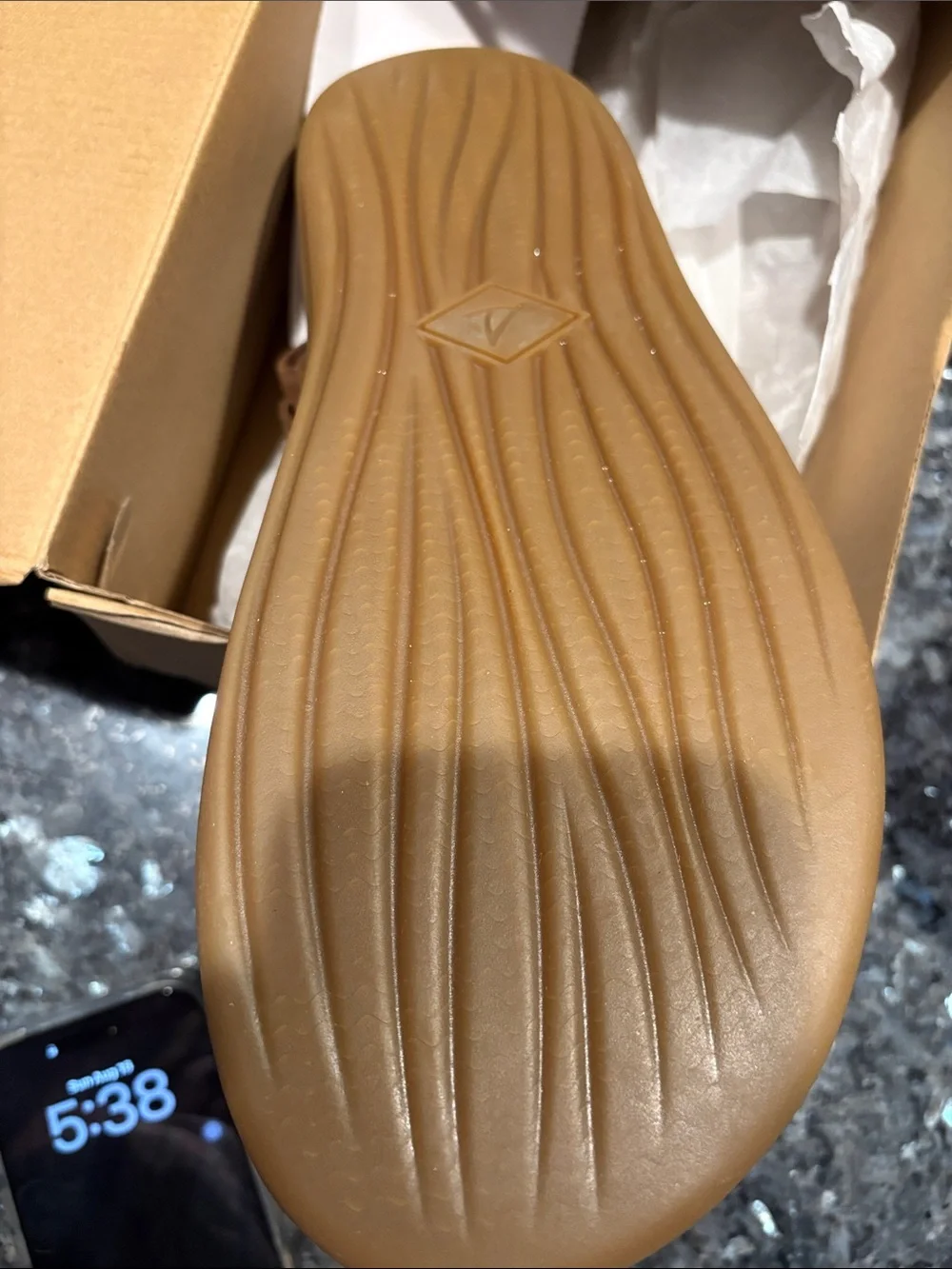 Sperry Men's Two-Tone Brown Tan Hook-and-Loop Sport Sandals